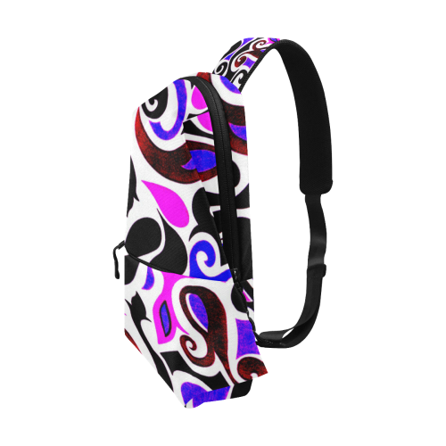 retro swirl abstract watercolor doodle Chest Bag (Model 1678)