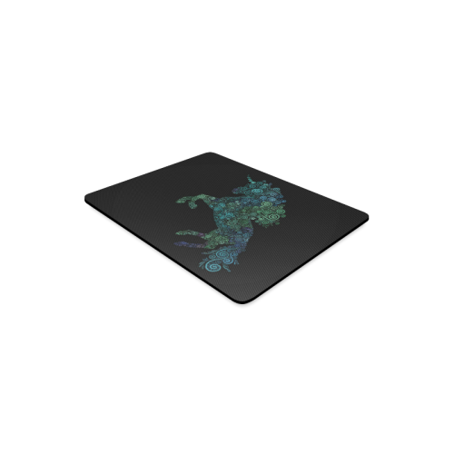 3D Psychedelic Unicorn blue and green Rectangle Mousepad