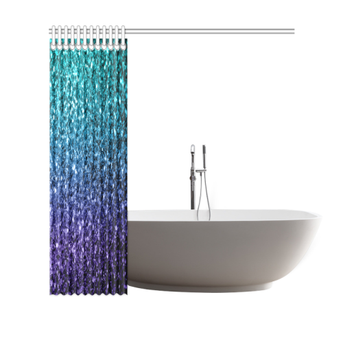 Beautiful Aqua blue Ombre glitter sparkles Shower Curtain 69"x70"