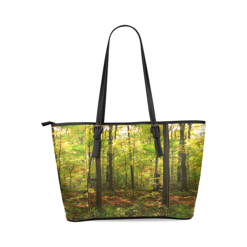 Maple Forest Leather Tote Bag/Small (Model 1640)