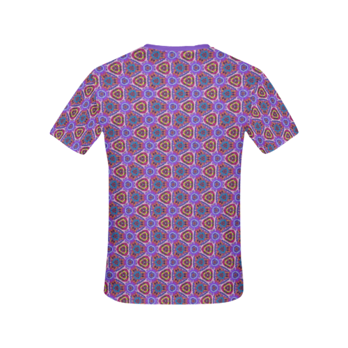 Purple Doodles - Hidden Smiles All Over Print T-shirt for Women/Large Size (USA Size) (Model T40)