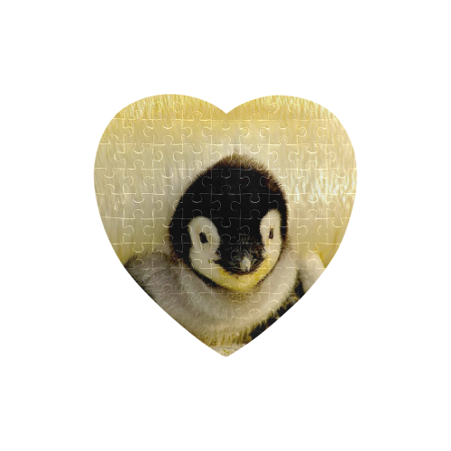 baby penguin Heart-Shaped Jigsaw Puzzle (Set of 75 Pieces)