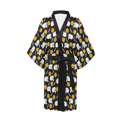 Magic Cat And Moon Kimono Robe