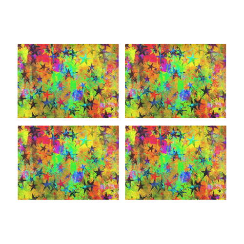 stars and texture colors Placemat 14’’ x 19’’ (Set of 4)