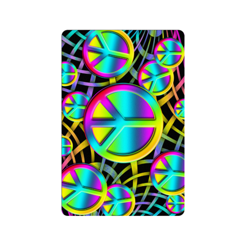 Neon Colorful PEACE pattern Doormat 24"x16"
