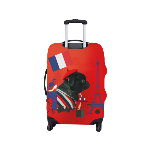 Proud Pug from Paris Luggage Cover/Small 18"-21"