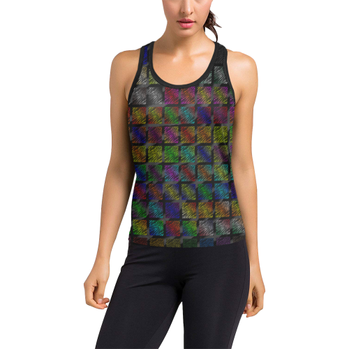Ripped SpaceTime Stripes Collection Women's Racerback Tank Top (Model T60)