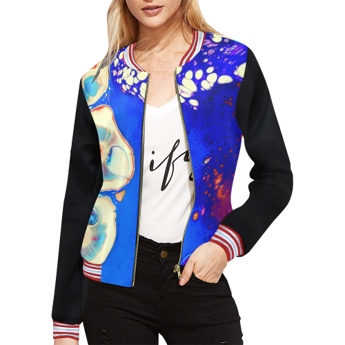 trois fleurs jacket All Over Print Bomber Jacket for Women (Model H21)
