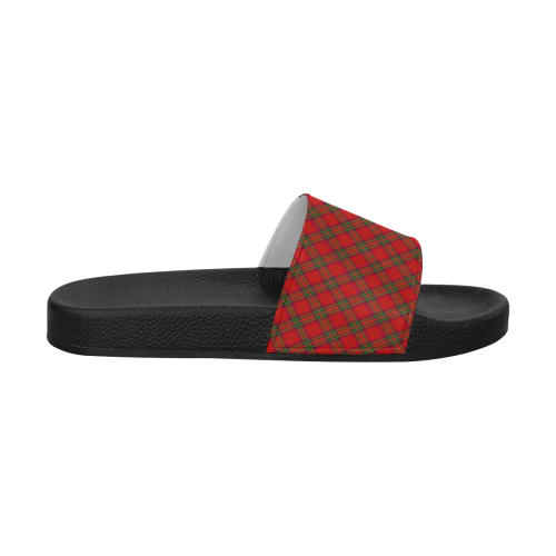 Red Tartan Plaid Pattern Men's Slide Sandals/Large Size (Model 057)