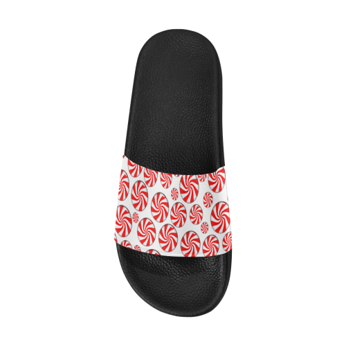 Christmas Peppermint Candy Men's Slide Sandals (Model 057)