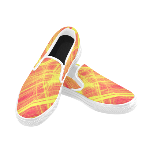light lines Men's Slip-on Canvas Shoes (Model 019)
