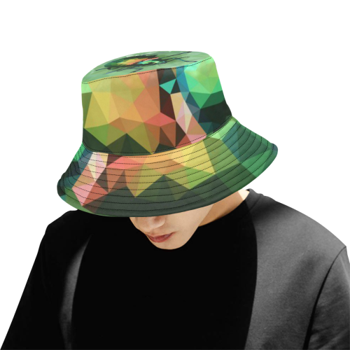 Pretty green bug, Low poly dogbane beetle All Over Print Bucket Hat for Men