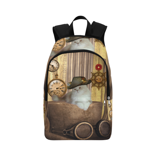 Funny steampunk cat Fabric Backpack for Adult (Model 1659)