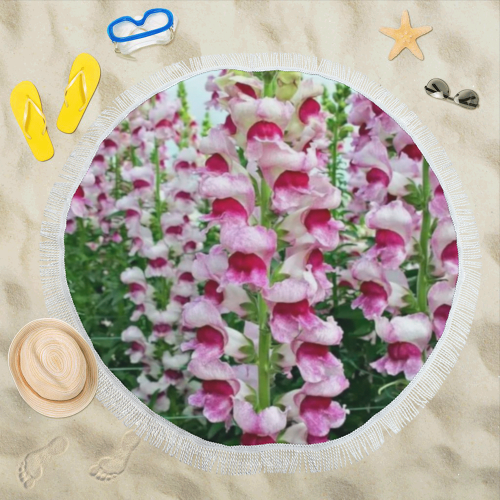 flowers Circular Beach Shawl 59"x 59"