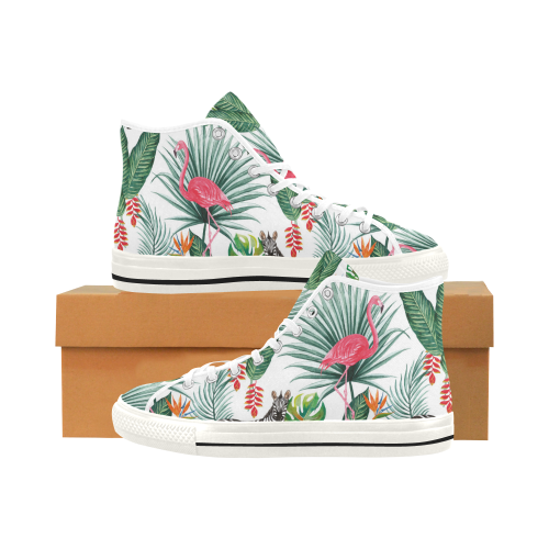 Awesome Flamingo And Zebra Vancouver H Men's Canvas Shoes/Large (1013-1)
