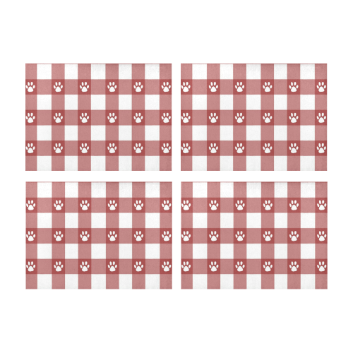 Plaid and paws Placemat 14’’ x 19’’ (Set of 4)