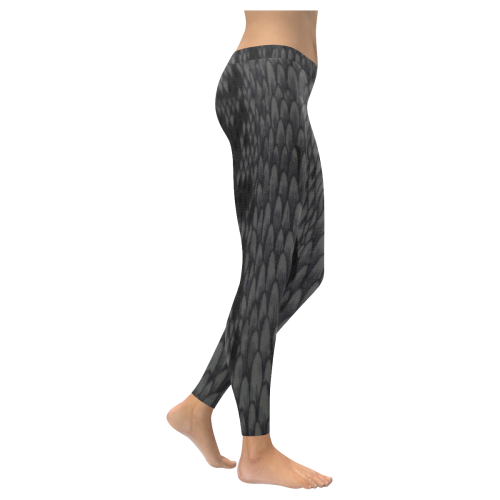 snake fabric print dark Women's Low Rise Leggings (Invisible Stitch) (Model L05)