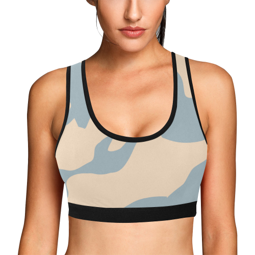 blue and pink camo Women's All Over Print Sports Bra (Model T52)