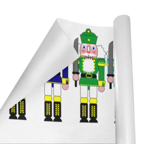 Large Christmas Nutcracker Toy Soldiers Decorating Gift Wrapping Paper 58"x 23" (1 Roll)