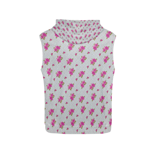 Roses and Pattern 1B by JamColors All Over Print Sleeveless Hoodie for Women (Model H15)