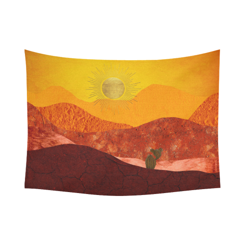 In The Desert Cotton Linen Wall Tapestry 80"x 60"