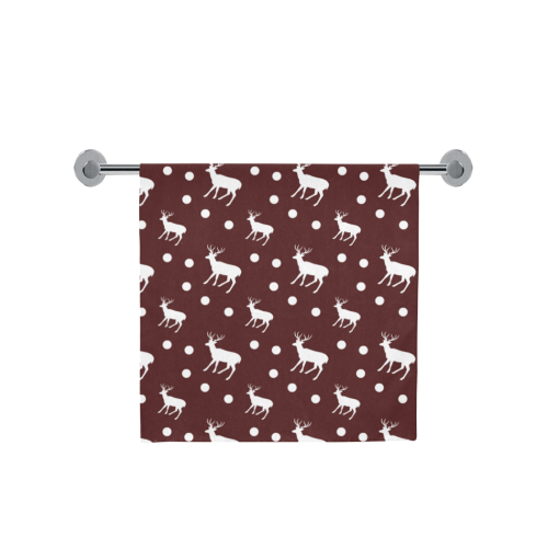 deer dots red Bath Towel 30"x56"