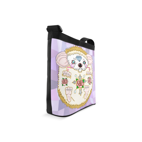 Sugar Skull Hedgehog Pastel Purple Mosaic Crossbody Bags (Model 1613)