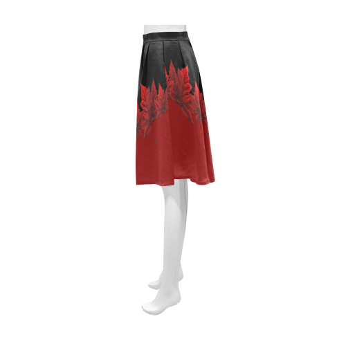 Canada Maple Leaf Skirts Red & Black Athena Women's Short Skirt (Model D15)