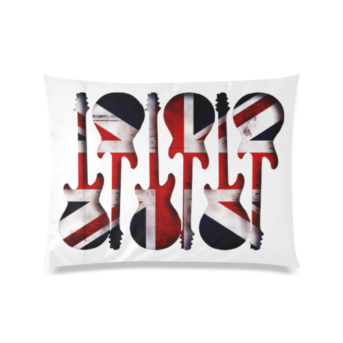 Union Jack British UK Flag Guitars White Custom Zippered Pillow Case 20"x26"(Twin Sides)