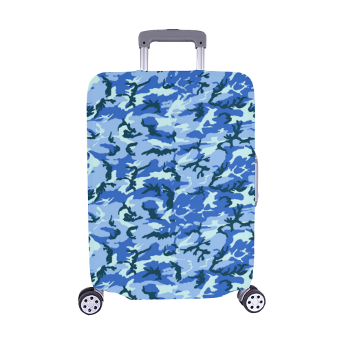 Woodland Blue Camouflage Luggage Cover/Medium 22"-25"