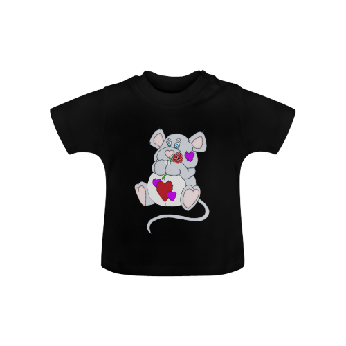 Valentine Mouse Black Baby Classic T-Shirt (Model T30)