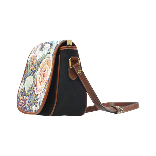 Impression Floral 10191 by JamColors Saddle Bag/Small (Model 1649)(Flap Customization)