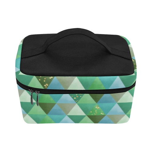 Triangle Pattern - Green Teal Khaki Moss Lunch Bag/Large (Model 1658)