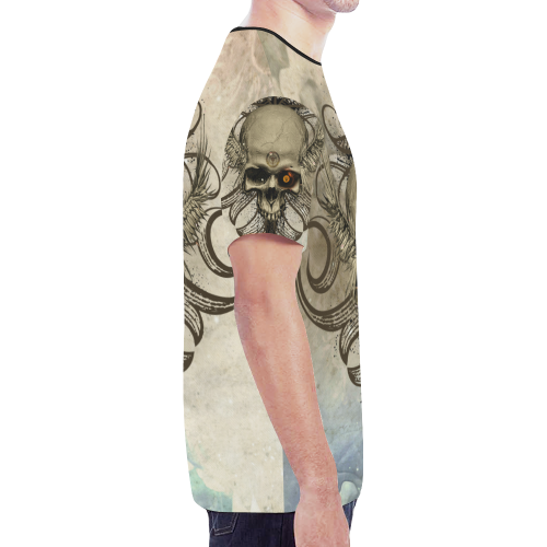 Creepy skull, vintage background New All Over Print T-shirt for Men (Model T45)