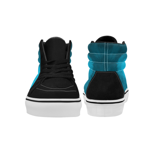 Blue Fluffy Heart, Valentine Women's High Top Skateboarding Shoes (Model E001-1)