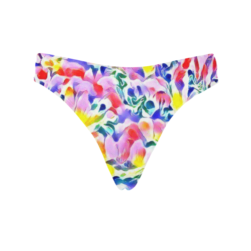 Floral Summer Greetings 1A by JamColors Women's All Over Print Thongs (Model L30)
