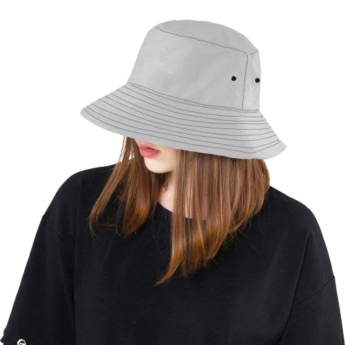 Scintillating Silver Solid Colored All Over Print Bucket Hat