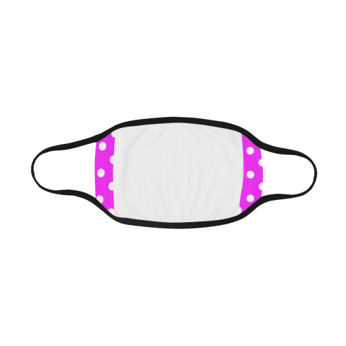 White Polka Dots on Neon Pink Mouth Mask