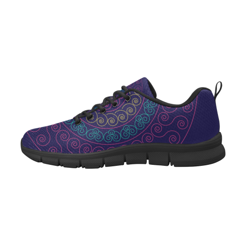 simply pink circular design mandala Women's Breathable Running Shoes (Model 055)