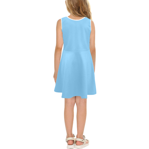 color light sky blue Girls' Sleeveless Sundress (Model D56)