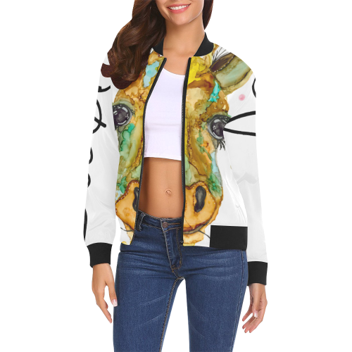 Mazie Womens Jacket All Over Print Bomber Jacket for Women (Model H19)