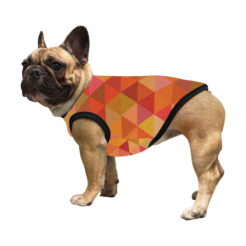 Autumn Colored Triangles Orange All Over Print Pet Tank Top