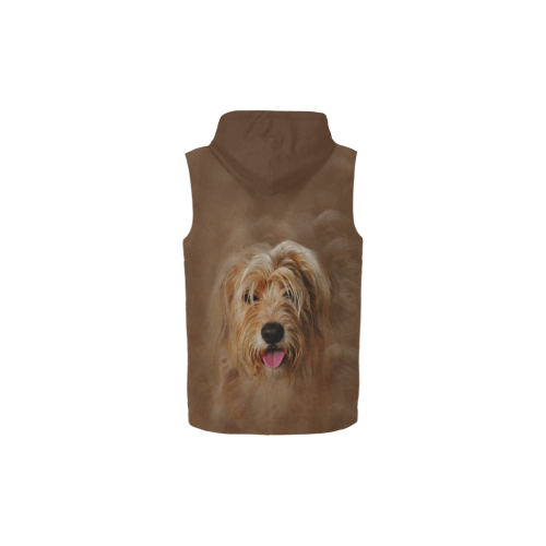 Goldendoodle III All Over Print Sleeveless Zip Up Hoodie for Kid (Model H16)
