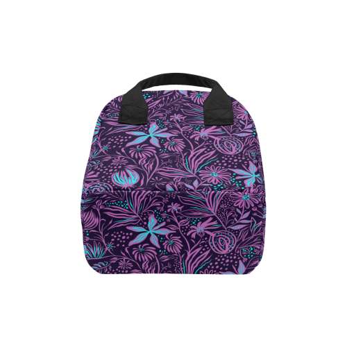 Purple Flower Dream Zipper Lunch Bag (Model 1689)