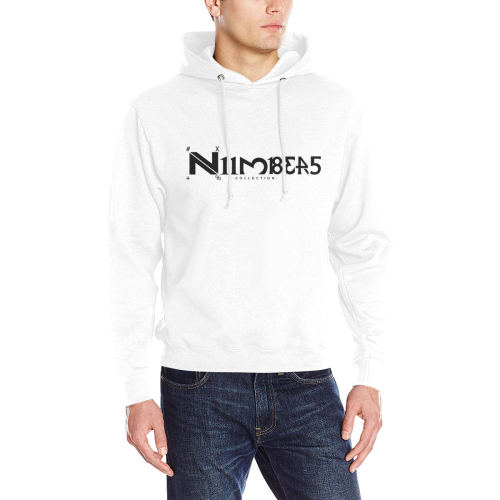 NUMBERS Collection LOGO White/Black Men's Classic Hoodie (Model H17)