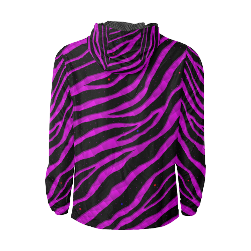 Ripped SpaceTime Stripes - Pink Unisex All Over Print Windbreaker (Model H23)