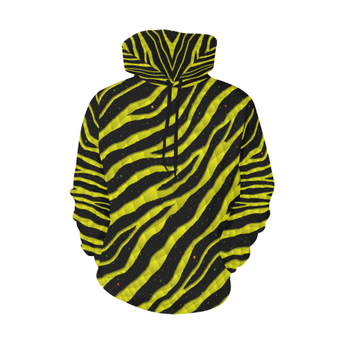 Ripped SpaceTime Stripes - Yellow All Over Print Hoodie for Men/Large Size (USA Size) (Model H13)
