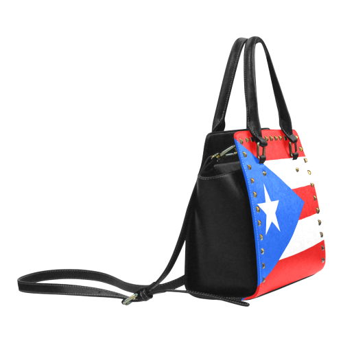 Puerto Rico Flag Rivet Shoulder Handbag (Model 1645)