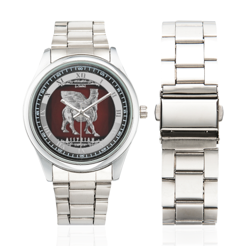 Assyrian Silver lamassu Men's Stainless Steel Watch(Model 104)