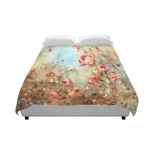 pink watercolor flowers Duvet Cover 86"x70" ( All-over-print)